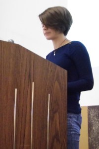 Myself sharing an excerpt from my personal essay on cultural messages imposed to girls. (photo credit: Lexie Clinton) 