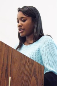 Here I am sharing my Intersectionality piece at our International Day of the Girl Assembly (photo credit: Lexie Clinton).